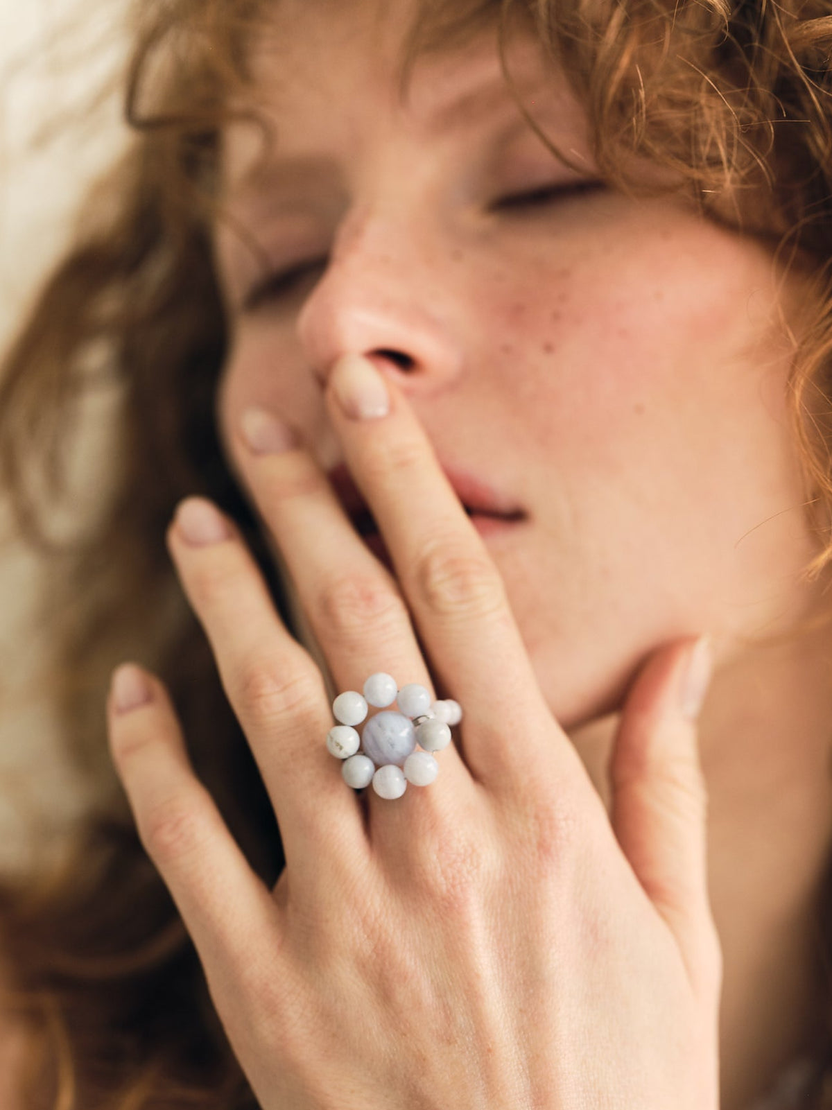 BLUE flower - RING – in mood ONLINE STORE