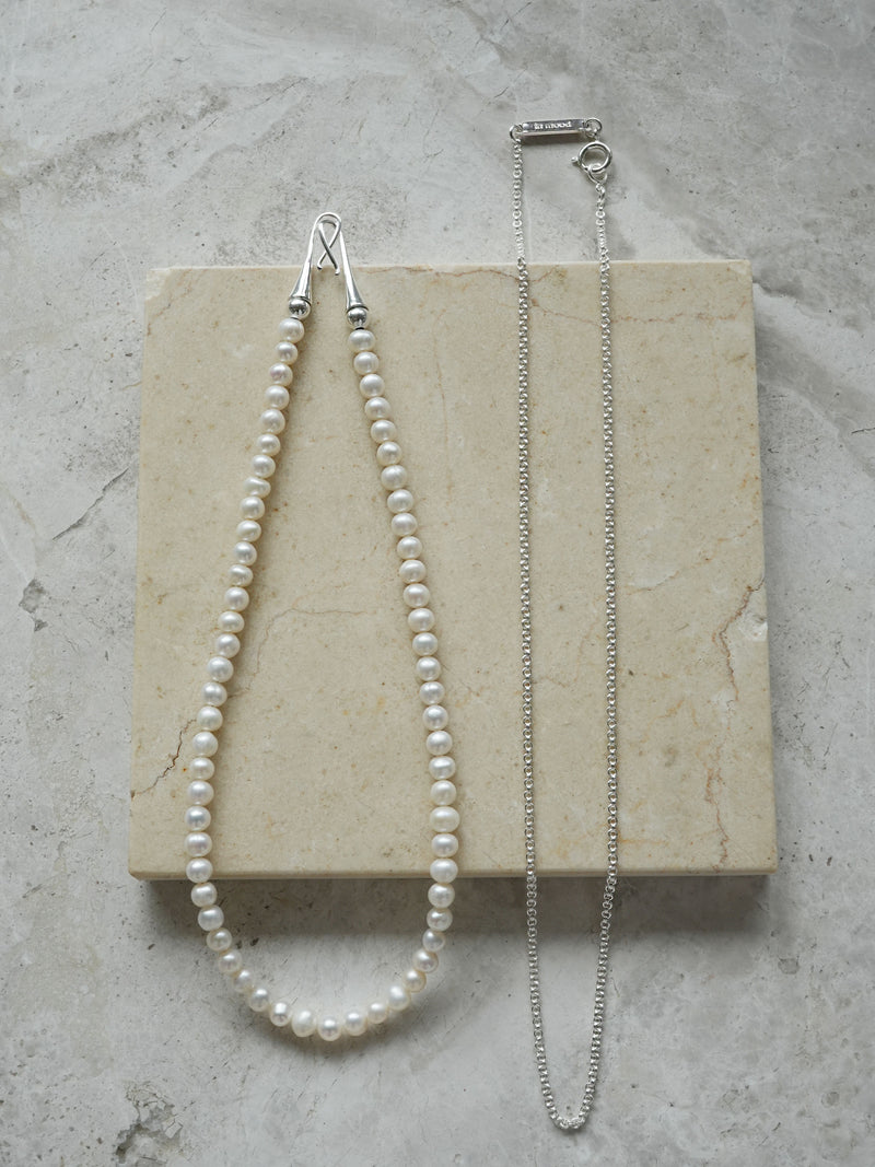 PEARL×CHA(2P)- NECKLACE　(11月中旬再入荷予定)